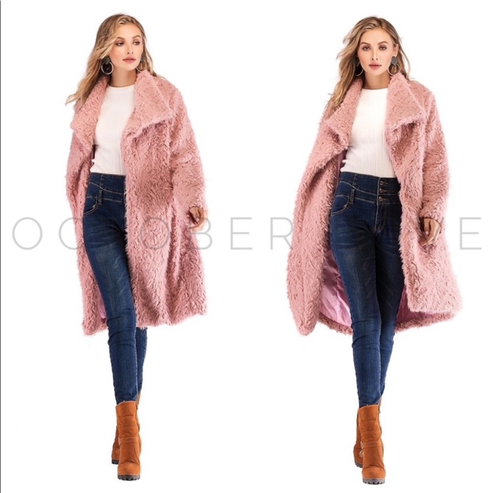 Lovely Fuzzy Pink Teddy Coat - Picture 3 of 3